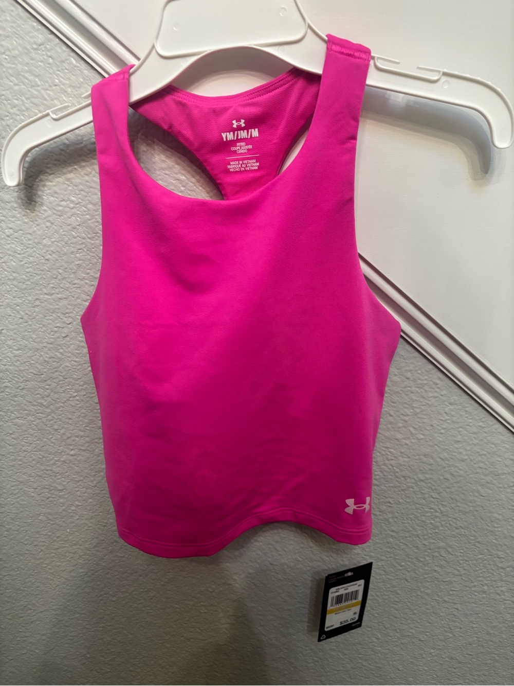 Under Armour Girls Hot Pink Racerback Crop Tank